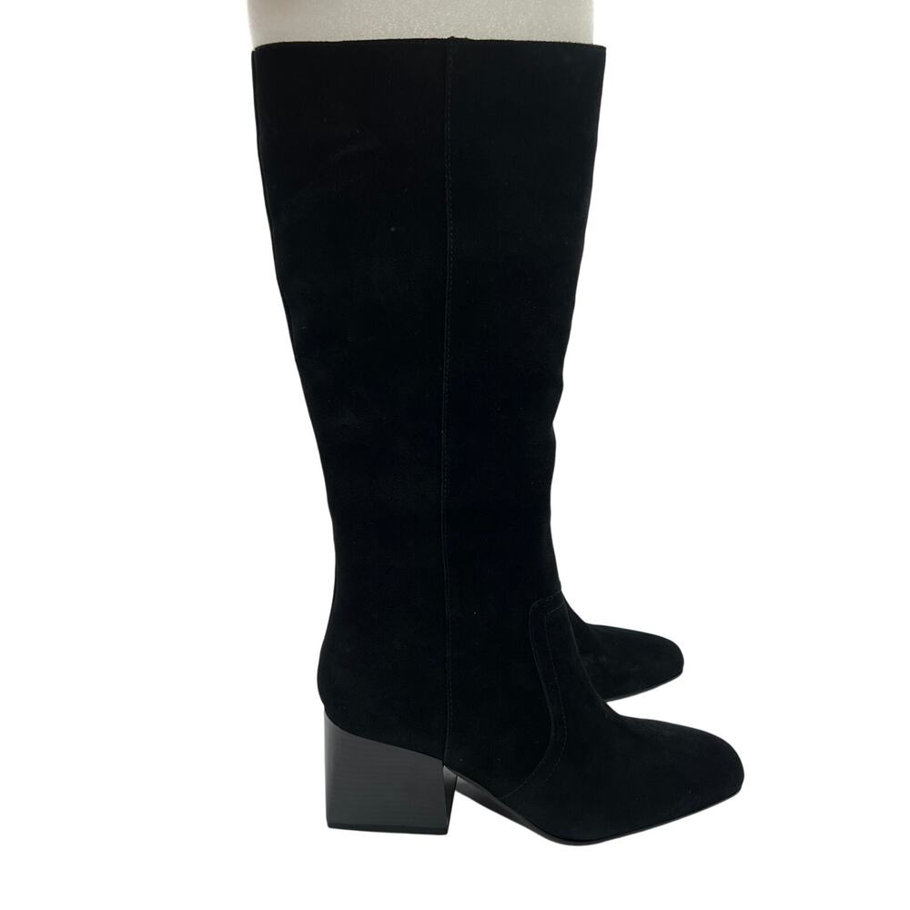 AQUA COLLEGE WOMENS TORI WATERPROOF TALL SUEDE CLASSIC BOOT BLACK 10M NEW - Picture 2 of 10